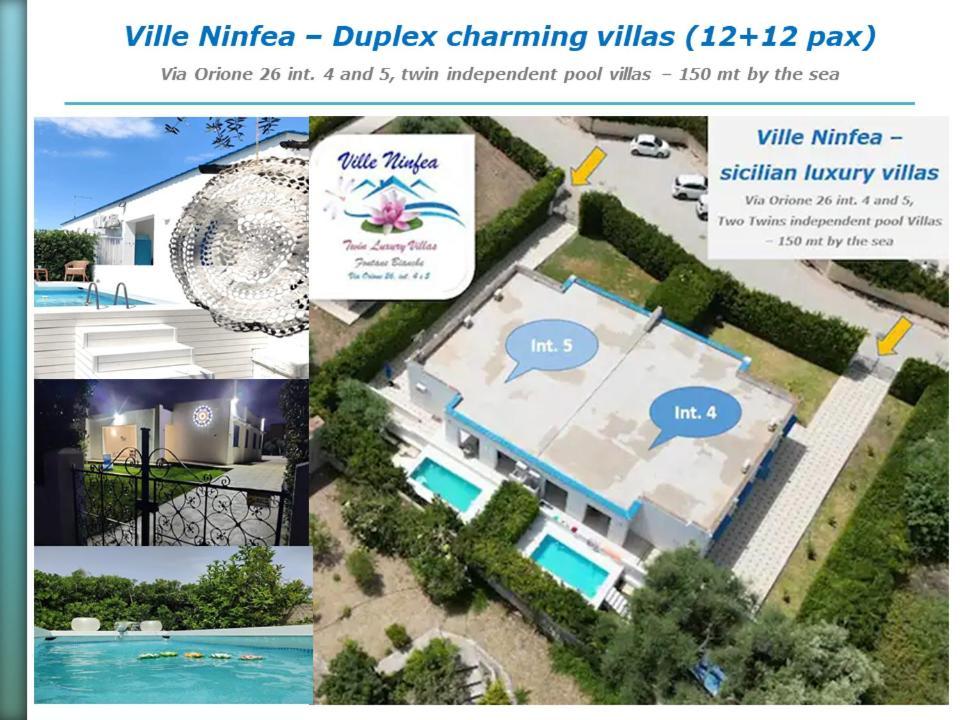 Pool Seaside Relais, Deluxe Villas Up To 90 Pax - Ville Ninfea, Marea, Rosa E Cassiopea フォンターネ・ビアンケ エクステリア 写真